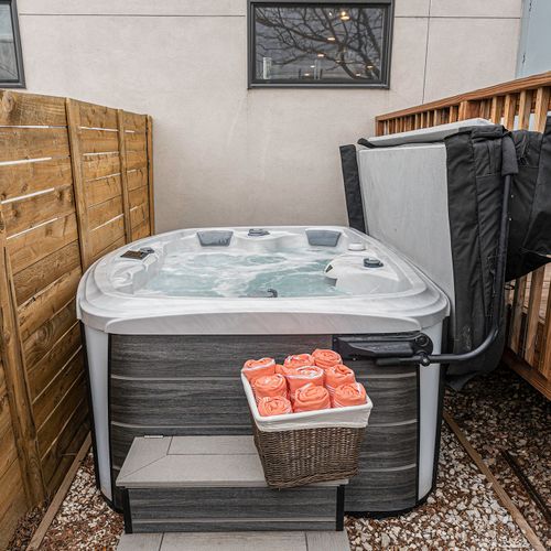 Relax and rejuvenate in our inviting hot tub.