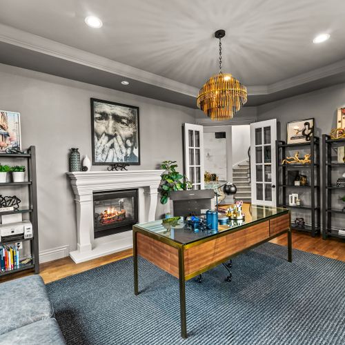 The desk offers a modern space that inspires creativity and focus.
