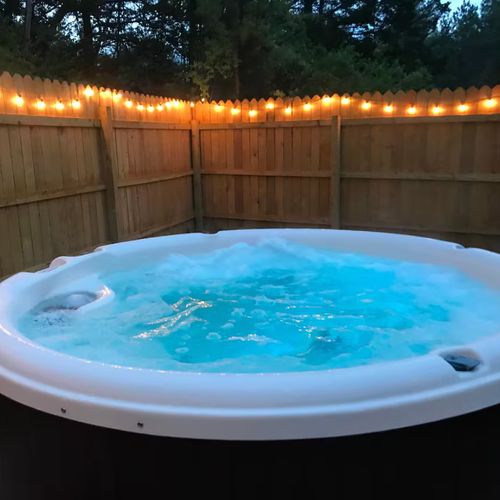 Hot tub available year round! Cleaned and maintained regularly by our management company, Home Sweet Hudson.