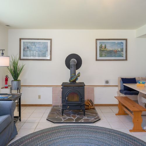 Comfortable seating for puzzles, games, and watching movies by the fire!