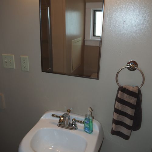 Bathroom:  full bathroom with a walk-in shower.
