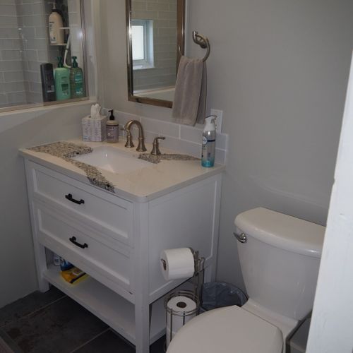 Bathroom #1 (main floor):  full bathroom with entry from the kitchen.