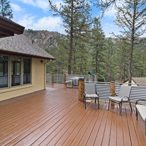 Private deck surrounded by forest—perfect for morning coffee or sunset wine.