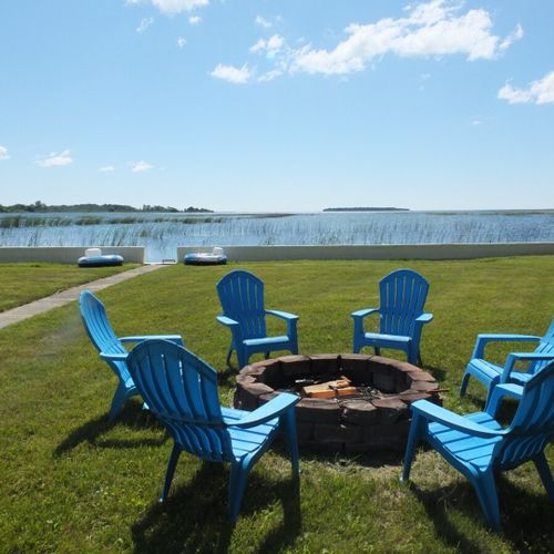 Exterior:  looking out at lake huron from the fire ring.
