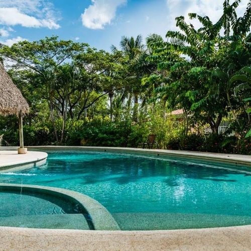 The large and quiet pool is perfect for relaxing
