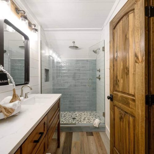 Walk-in shower.