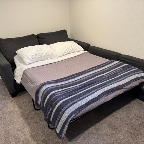 Family &Amp; Dog-Friendly Retreat With Fire Pit 115 Sofa bed adds flexible sleeping space for up to two guests.