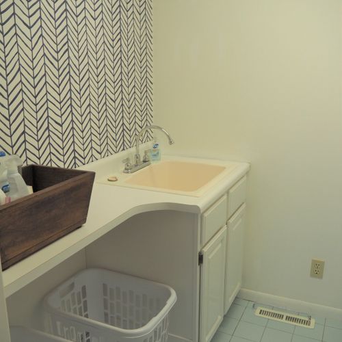 Laundry room:  there is a very convenient private laundry room connected to the master bedroom (i. E. You enter the laundry room through the master bedroom).