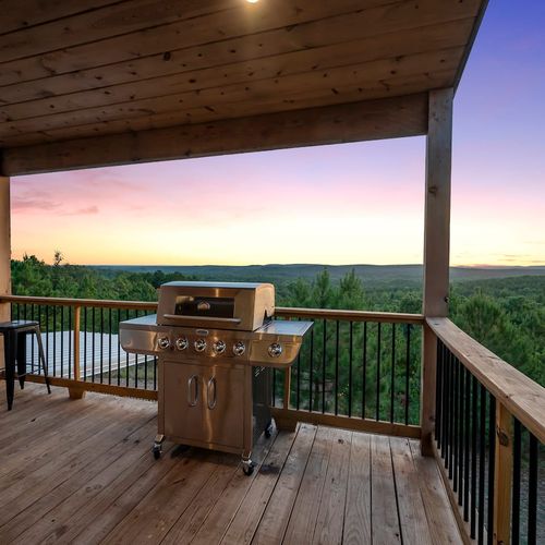 Gas grill, propane provided.