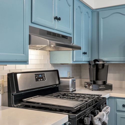 Well-equipped kitchen w/ a gas range & everything you need for a full home-cooked meal.