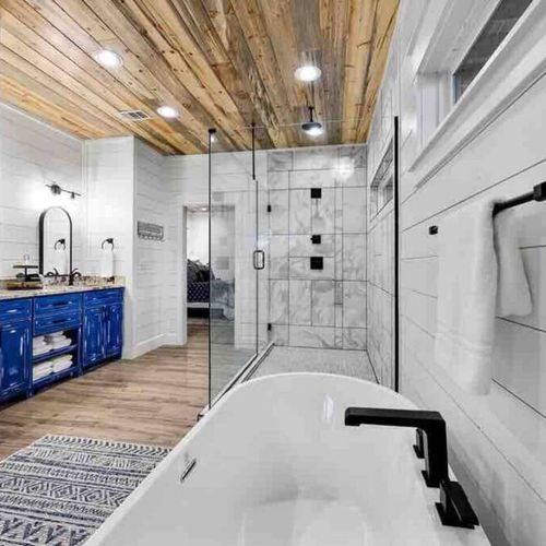 The oversized tub in the lower level master bath!