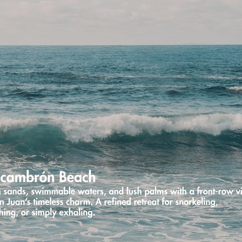 Near to El Escambrón Beach. Snorkel, sunbathe, or just relax with a front-row view.