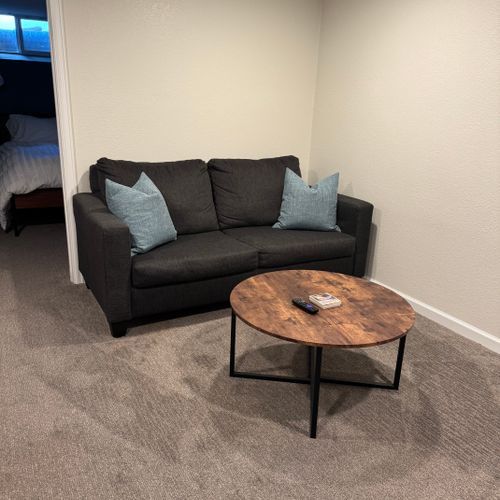 Family &Amp; Dog-Friendly Retreat With Fire Pit 114 Unwind or drift off—your choice on the convertible sofa.