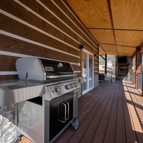 A gas grill (propane provided)