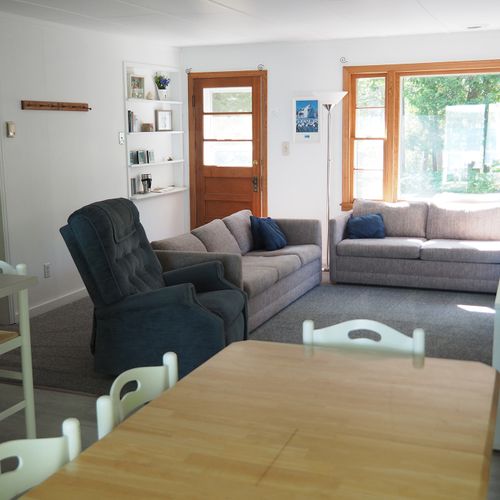 Overall:  the very comfy living room and dining table.