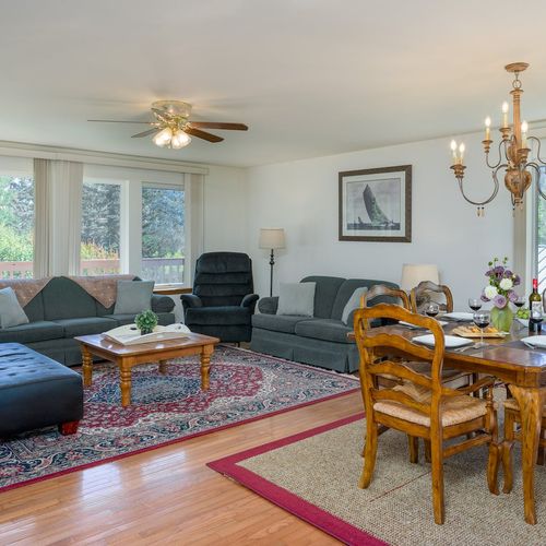 Comfortable living area with plenty of seating for everyone.