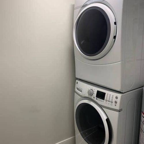 In-unit stacked washer & dryer — pack light & stay fresh all trip.