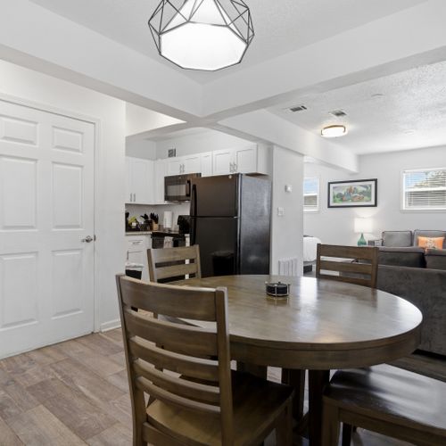 Cozy dining nook w/ a round table made for shared moments