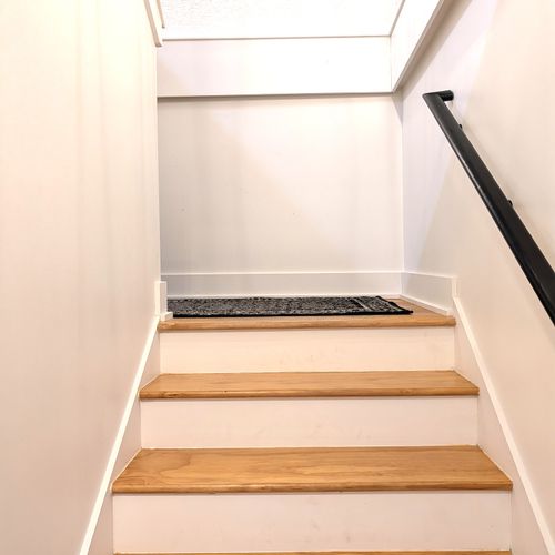 STAIRS:  These are the stairs that go to the upper level.