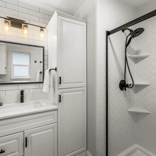 Enjoy the simplicity and comfort of the walk-in shower and start your day feeling refreshed.