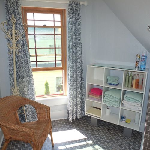 Bathroom #2 (second floor):   this is the beautifully-remodeled upstairs full bathroom. It's large and gorgeous!