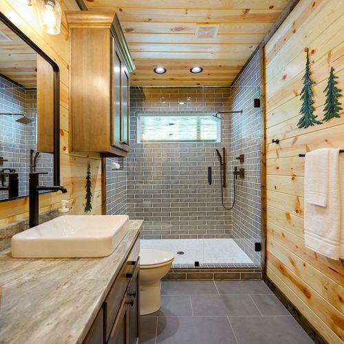 Huge walk-in shower.