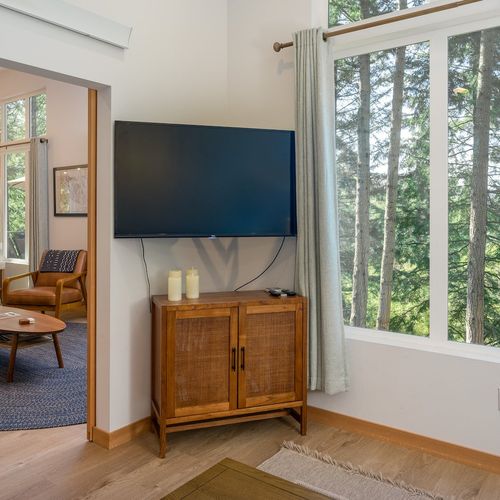 A ROKU TV for streaming your favorite shows and cozy nights in.