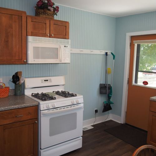 Kitchen:  the apartment has a full kitchen with all appliances including a dishwasher.
