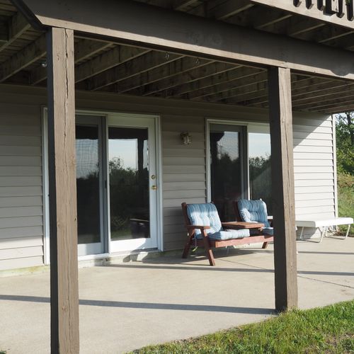 Exterior:  the walk-out patio below the deck.