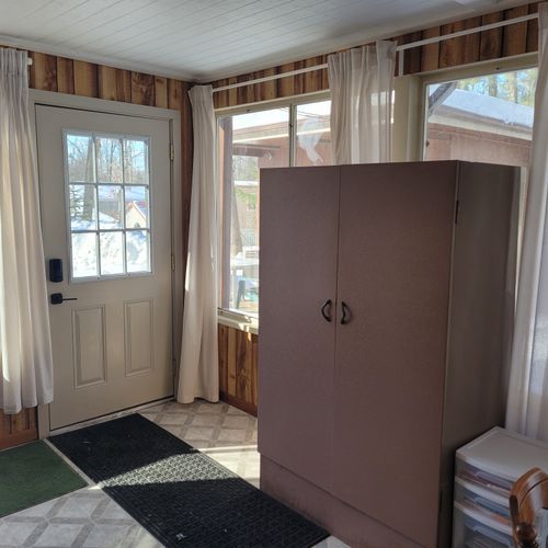 Foyer:  the new section of the cabin also includes a new entrance with some storage space available.