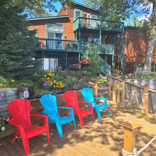Exterior:  the private deck on lake huron