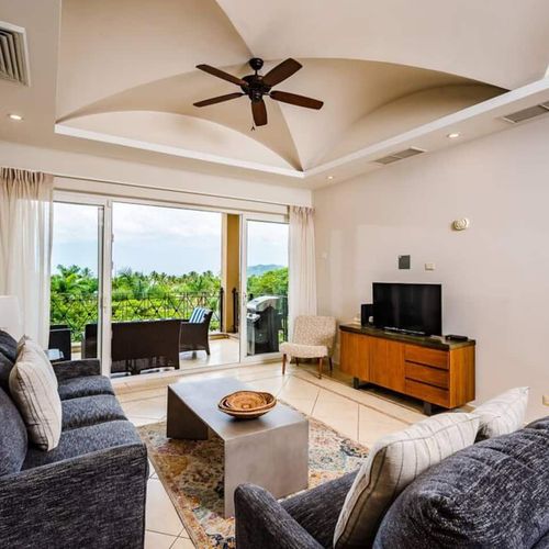Living space with cable TV and internet