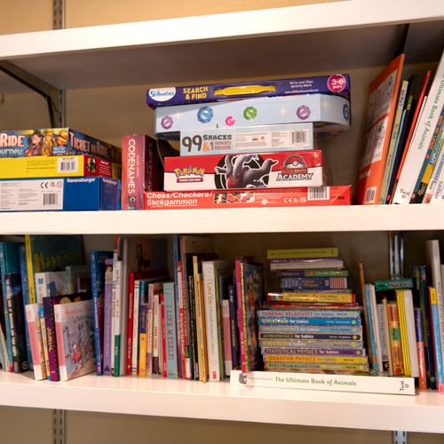 Enjoy plenty of board games and books!