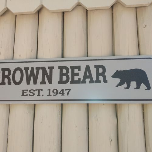 Exterior:  the cute little sign for the cabin