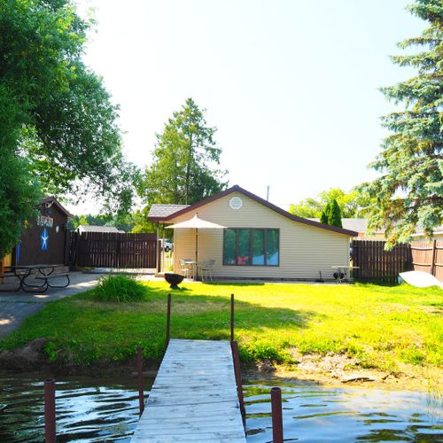 Exterior:  looking at the house from the end of the dock.