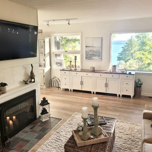 LIVING ROOM:  Looking out from the living room.