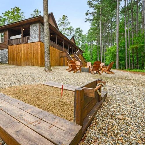 Horseshoes are a great way to socialize while not around the fire.