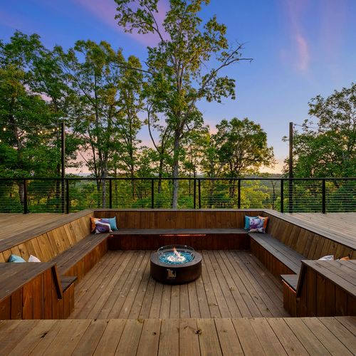 Beautiful custom built sunken deck.