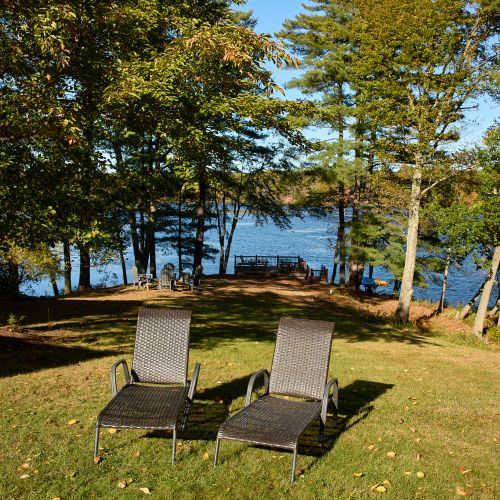 The peninsula, surrounded by the cool, blue waters of the lake.