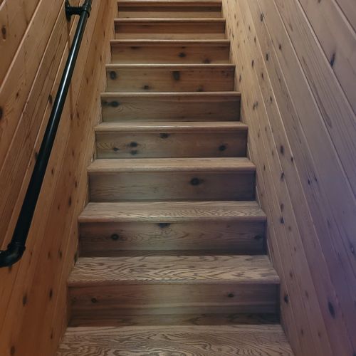 Stairs:  one of the unique aspects of the design is that there are 2 sets of stairs going up to the second floor.