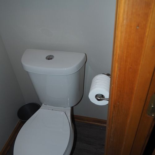 Bathroom #2 (main floor):  there is a convenient half-bath with a shower, toilet, and mirror at the back of the laundry room on the main floor.