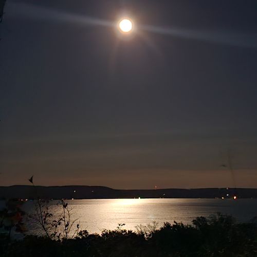 Exterior:  gorgeous crystal lake at night!