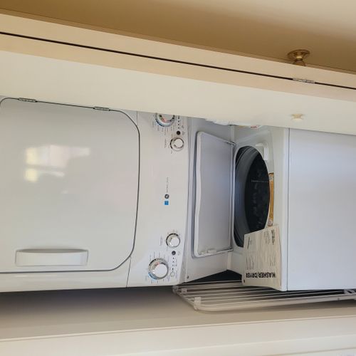 Laundry closet:  the cottage has a very convenient stacked washer and dryer in one of the hallway closets.