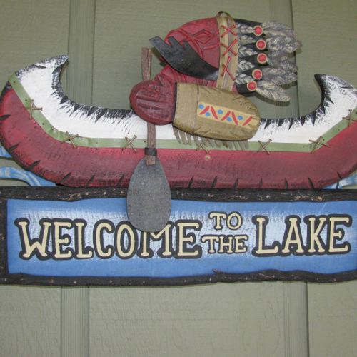 Area photos:  the sign at the lake