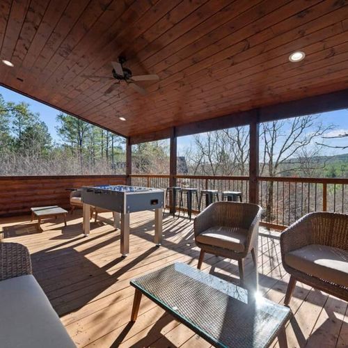 Upstairs Balcony-seating and foosball