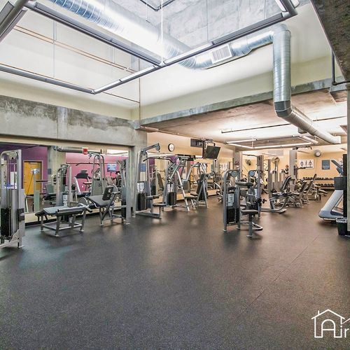 - spacious gym with full range of machines for strength training and stretching
- high ceilings and open layout keep your workout energized and uncluttered
- skip the commute, your fitness space is right downstairs and ready anytime