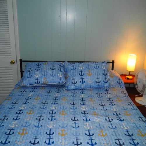 Bedroom #1 (main floor):  includes a queen-size bed and a nice lakeview.