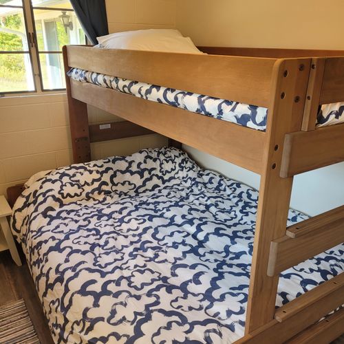Bedroom #2:  features a twin-on-queen bunk bed and a closet.