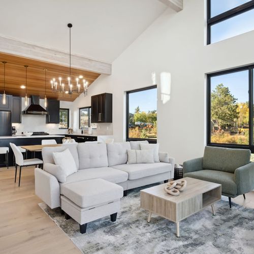 Open concept living room into kitchen