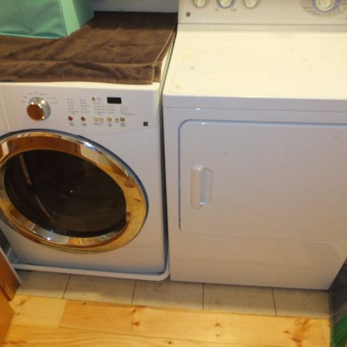 Washer and dryer:  behind the double doors in the hallway, there is a very convenient front load washer and dryer.